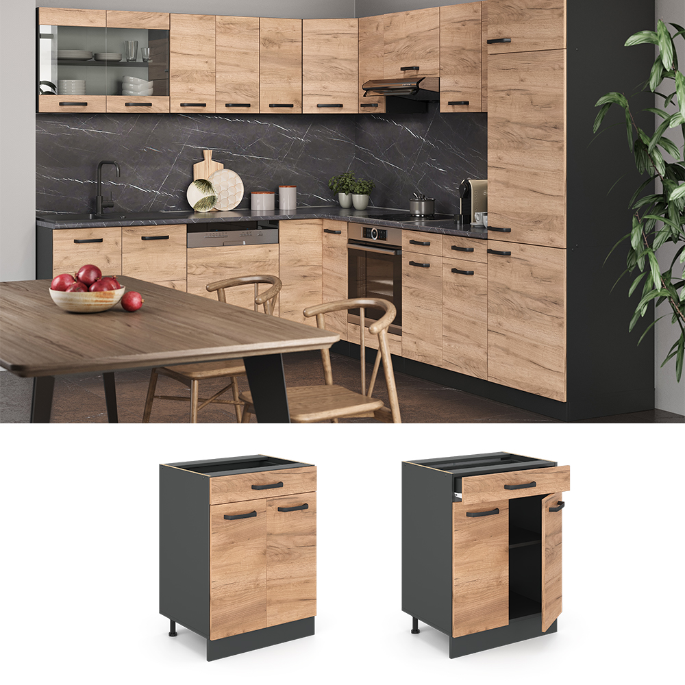 Küchenunterschrank Vicco R-Line 60 cm mit Schublade, ohne Arbeitsplatte - Bild 14 von 68