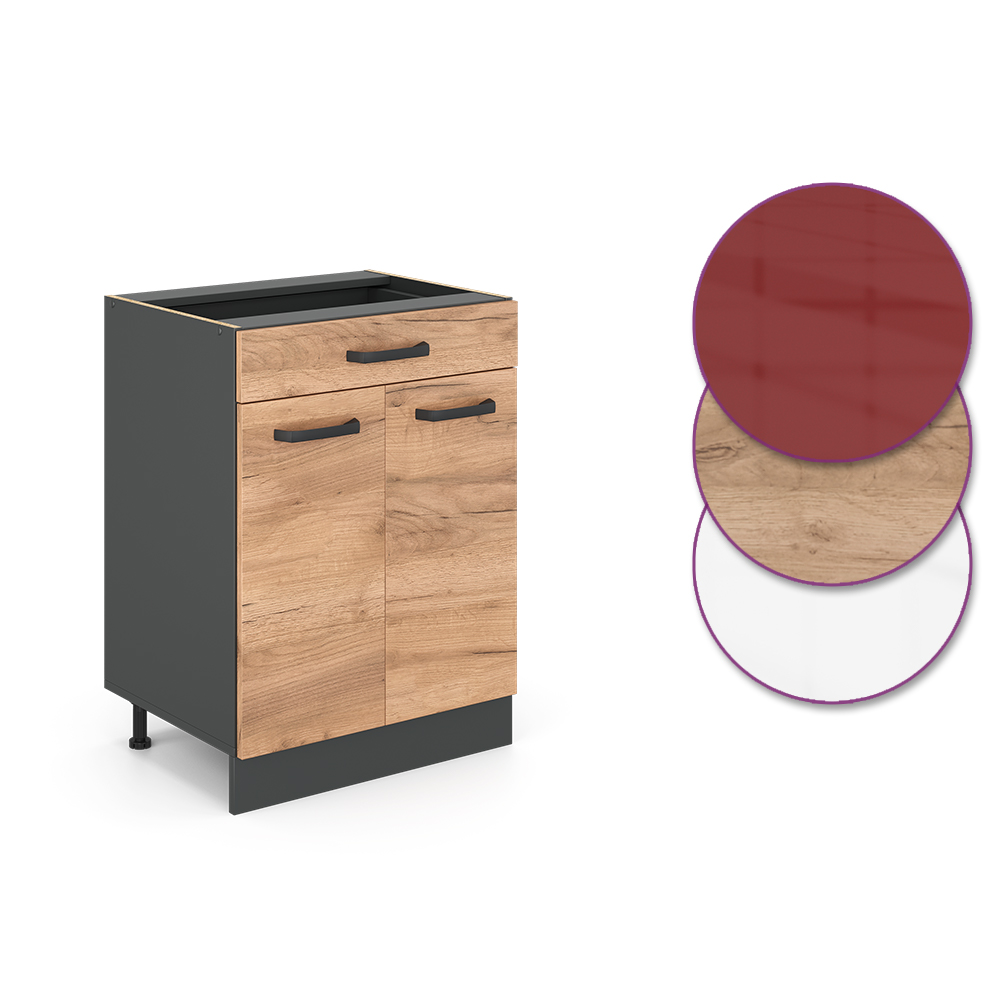 Küchenunterschrank Vicco R-Line 60 cm mit Schublade, ohne Arbeitsplatte - Bild 17 von 68