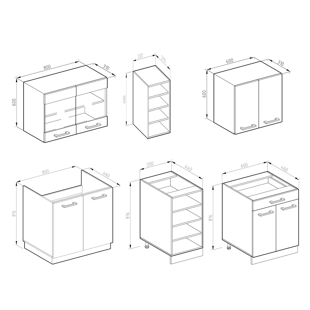 Singleküche Vicco R-Line 160 cm ohne Arbeitsplatte - Bild 16 von 116