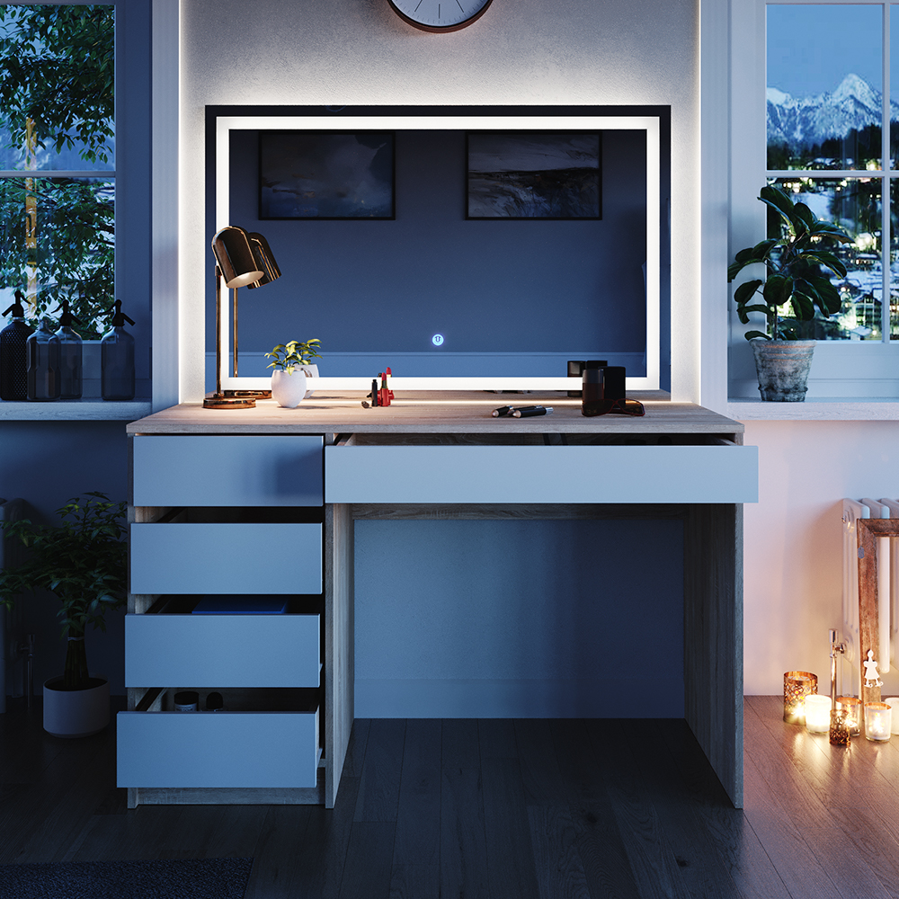 Schminktisch Vicco Sherry 120 cm mit LED-Spiegel - Bild 32 von 89