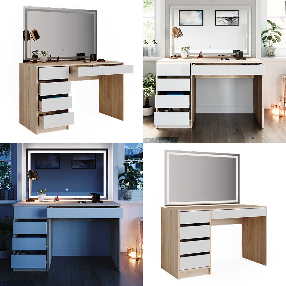 Schminktisch Vicco Sherry 120 cm mit LED-Spiegel - Bild 35 von 89