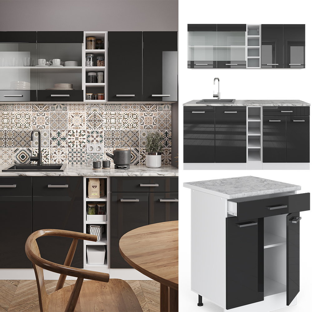 Singleküche Vicco R-Line 160 cm ohne Arbeitsplatte - Bild 15 von 116