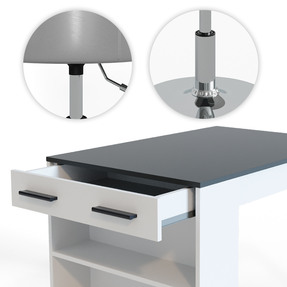 Esstisch-Set Vicco Repose 67 x 100 cm mit 2 Hockern - Bild 26 von 36