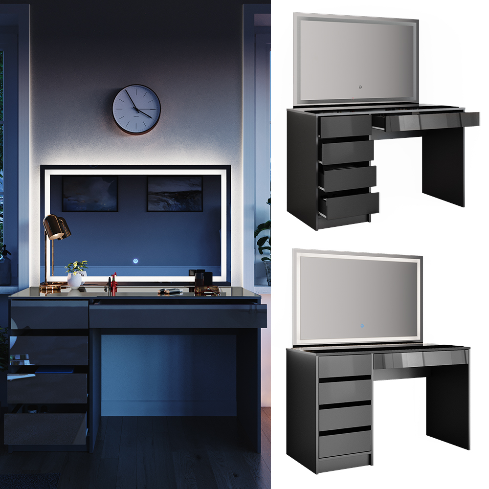 Schminktisch Vicco Sherry 120 cm mit LED-Spiegel - Bild 20 von 89
