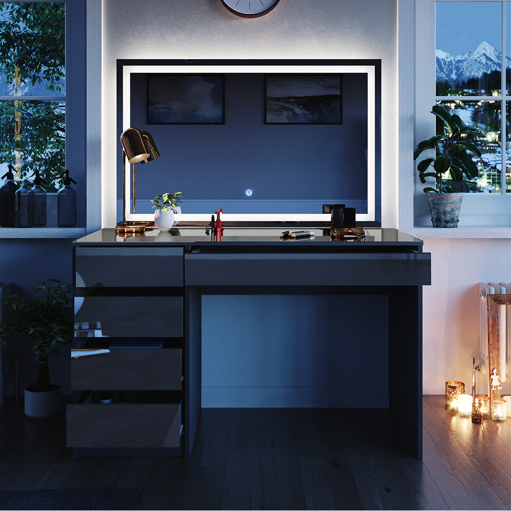 Schminktisch Vicco Sherry 120 cm mit LED-Spiegel - Bild 23 von 89