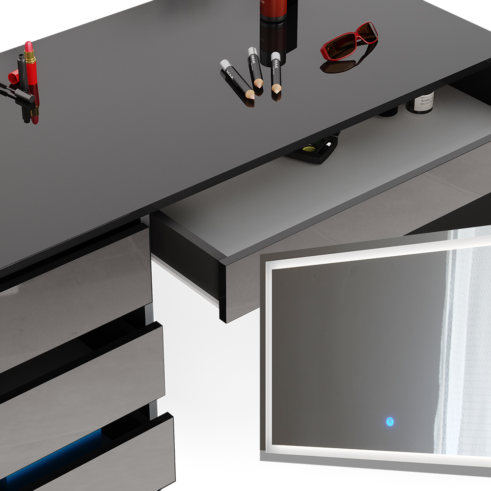Schminktisch Vicco Sherry 120 cm mit LED-Spiegel - Bild 24 von 89