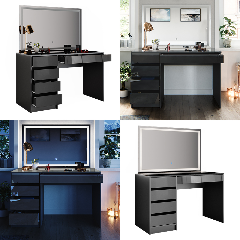 Schminktisch Vicco Sherry 120 cm mit LED-Spiegel - Bild 26 von 89