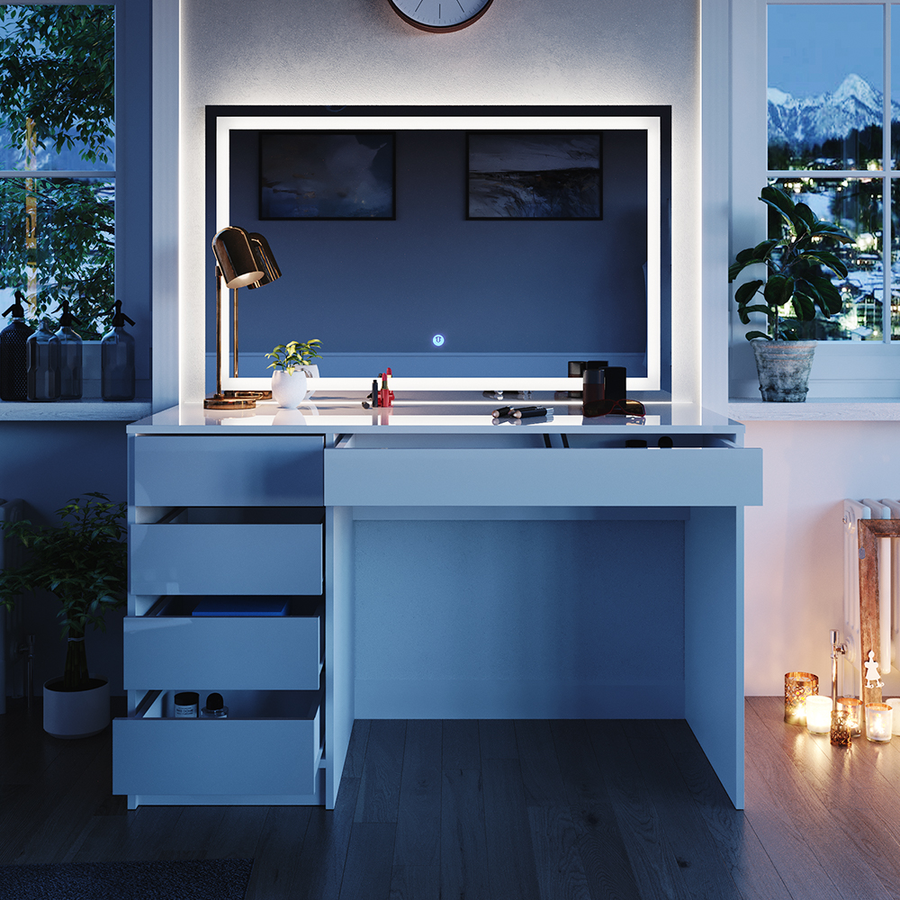 Schminktisch Vicco Sherry 120 cm mit LED-Spiegel - Bild 14 von 89