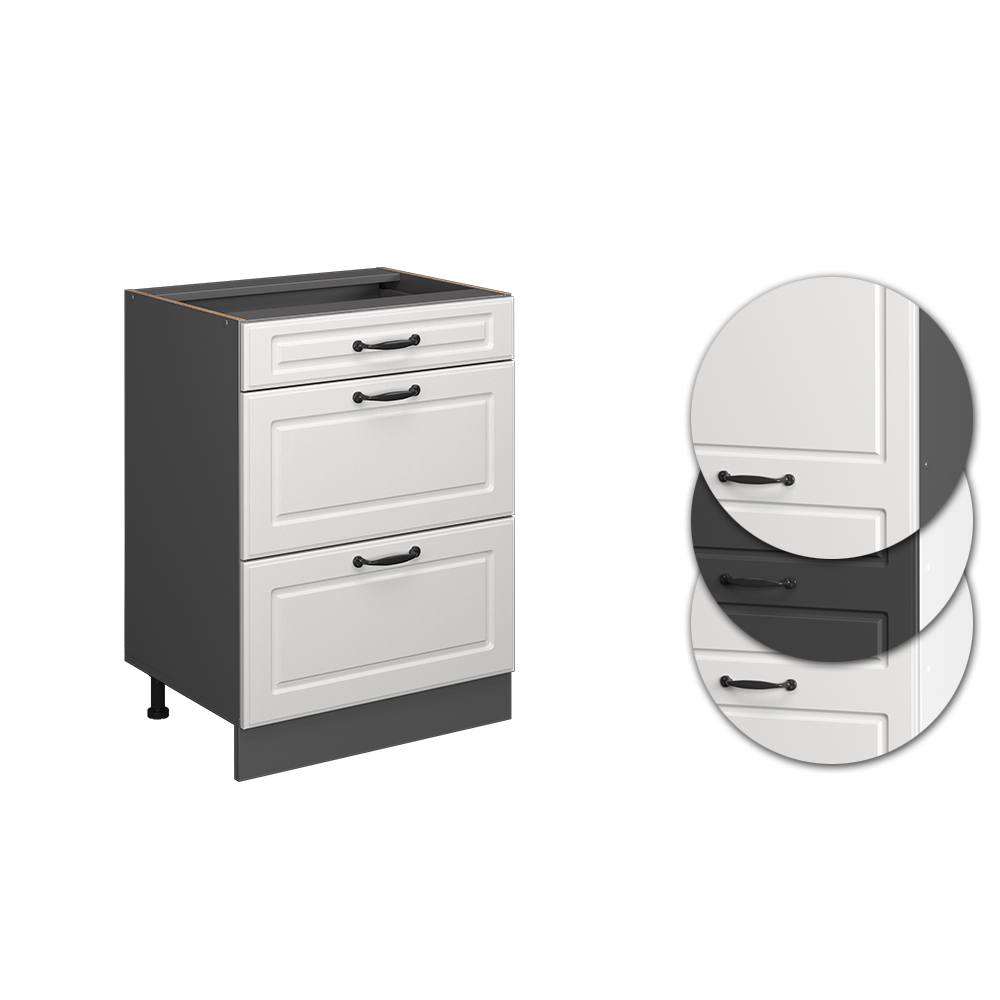 Küchenunterschrank Vicco R-Line 60 cm mit Schubladen, ohne Arbeitsplatte - Bild 27 von 68