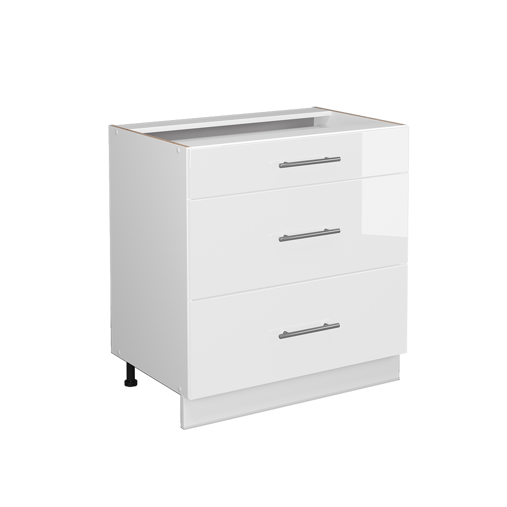 Küchenunterschrank Vicco Fame-Line 80 cm mit 3 Schubladen, ohne Arbeitsplatte - Bild 33 von 91