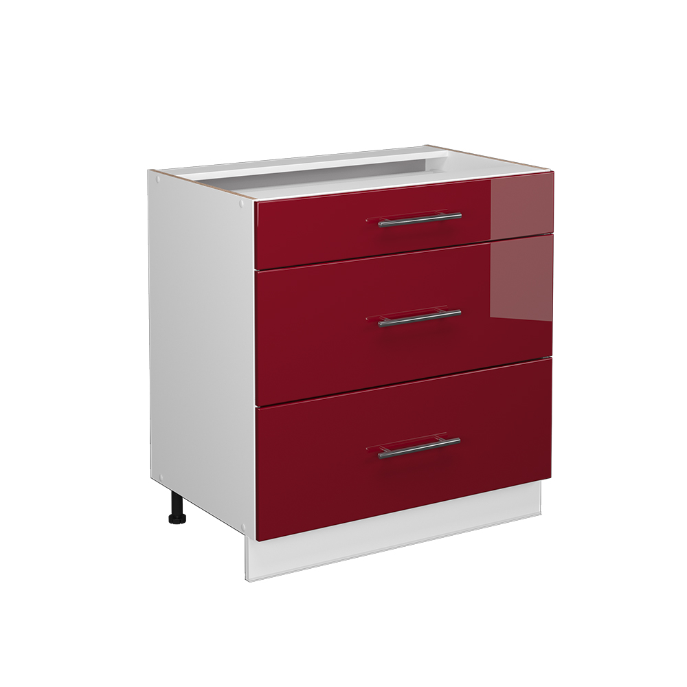 Küchenunterschrank Vicco Fame-Line 80 cm mit 3 Schubladen, ohne Arbeitsplatte - Bild 51 von 91