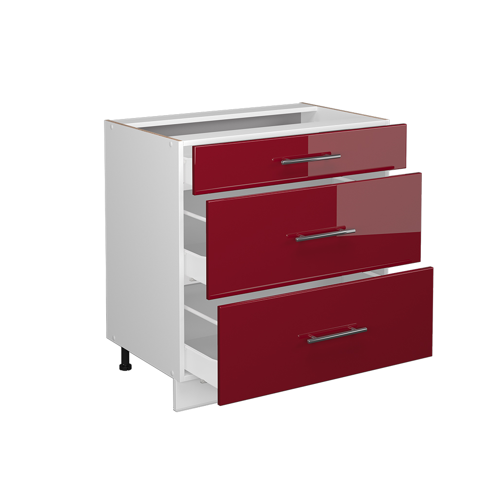 Küchenunterschrank Vicco Fame-Line 80 cm mit 3 Schubladen, ohne Arbeitsplatte - Bild 54 von 91