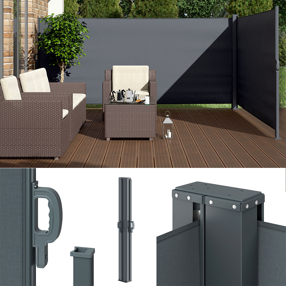 Ok-Living Tenda Laterale Antracite 300 X 160 Cm