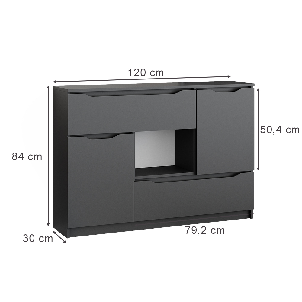 Kommode Vicco Ruben 120 x 84 cm mit Schubladen - Bild 14 von 27