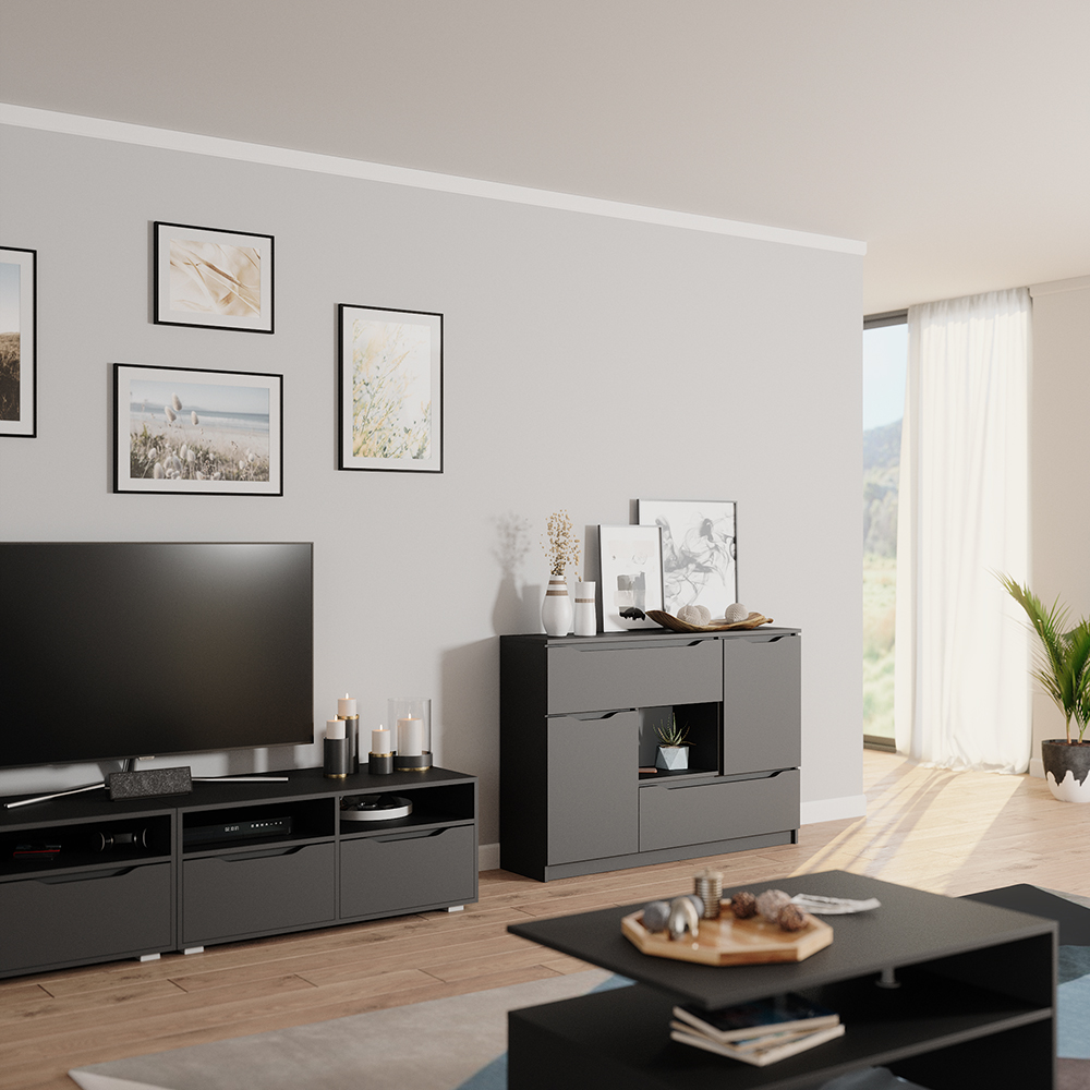 Kommode Vicco Ruben 120 x 84 cm mit Schubladen - Bild 15 von 27