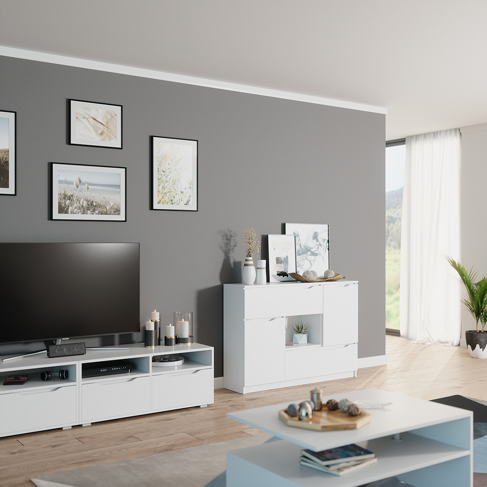 Kommode Vicco Ruben 120 x 84 cm mit Schubladen - Bild 7 von 27