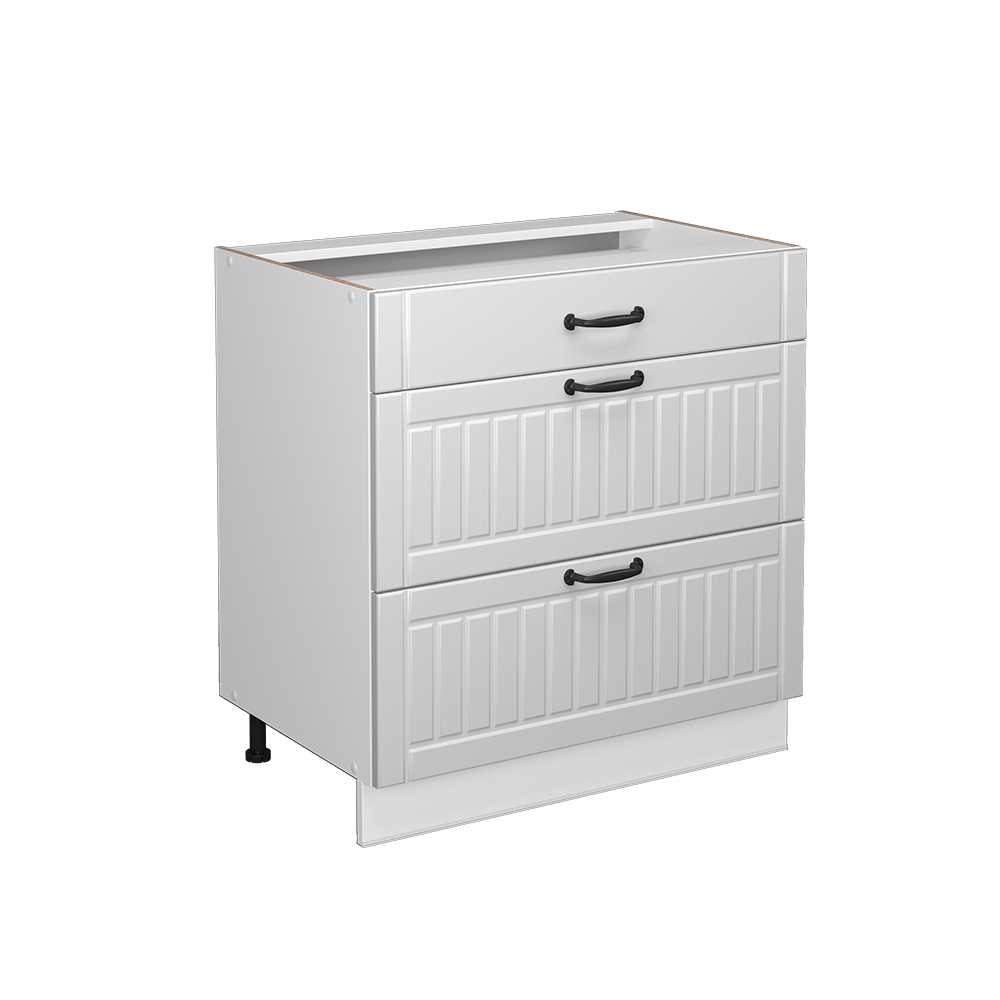 Küchenunterschrank Vicco Fame-Line 80 cm mit 3 Schubladen, ohne Arbeitsplatte - Bild 21 von 91