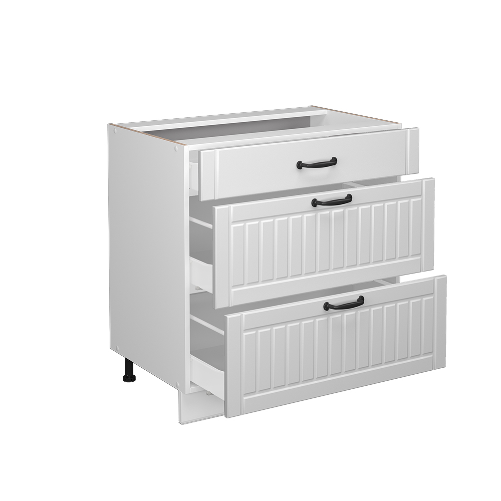 Küchenunterschrank Vicco Fame-Line 80 cm mit 3 Schubladen, ohne Arbeitsplatte - Bild 24 von 91