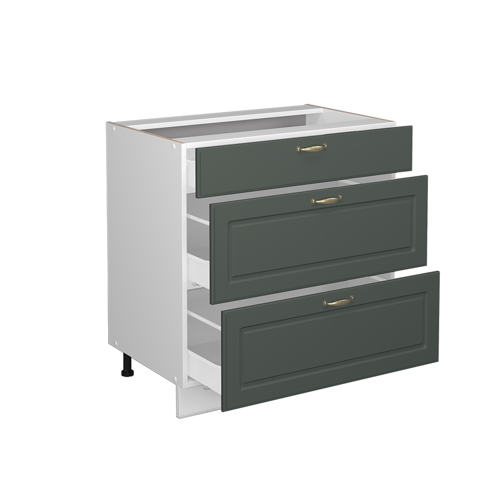 Küchenunterschrank Vicco Fame-Line 80 cm mit 3 Schubladen, ohne Arbeitsplatte - Bild 42 von 91
