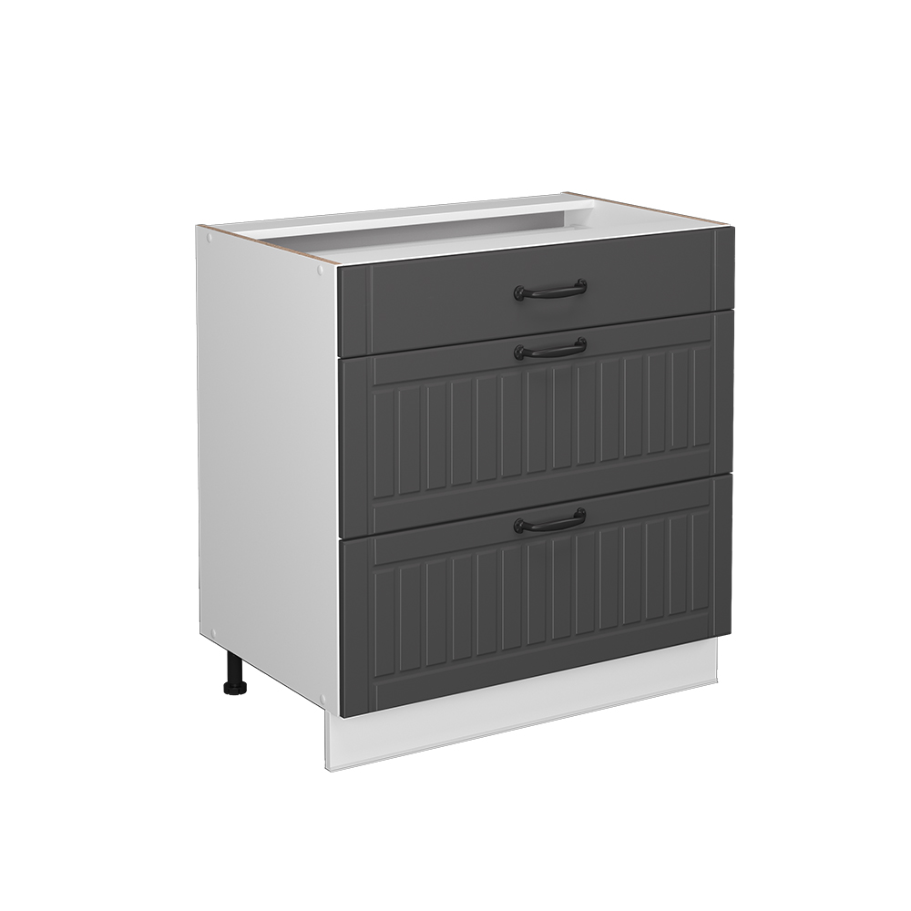 Küchenunterschrank Vicco Fame-Line 80 cm mit 3 Schubladen, ohne Arbeitsplatte - Bild 15 von 91
