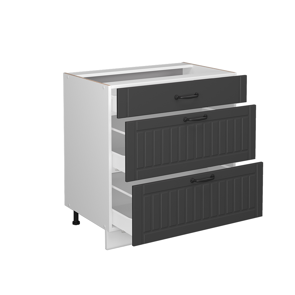 Küchenunterschrank Vicco Fame-Line 80 cm mit 3 Schubladen, ohne Arbeitsplatte - Bild 18 von 91