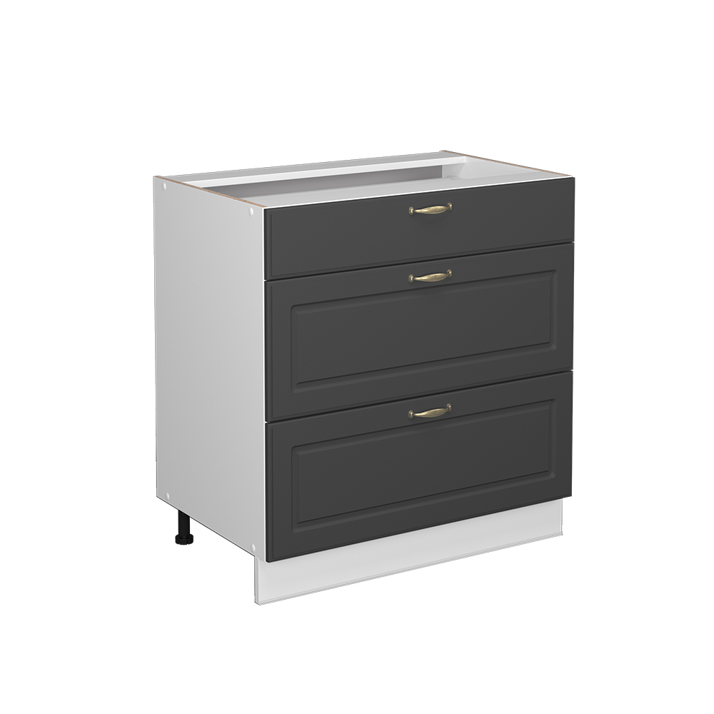 Küchenunterschrank Vicco Fame-Line 80 cm mit 3 Schubladen, ohne Arbeitsplatte - Bild 27 von 91