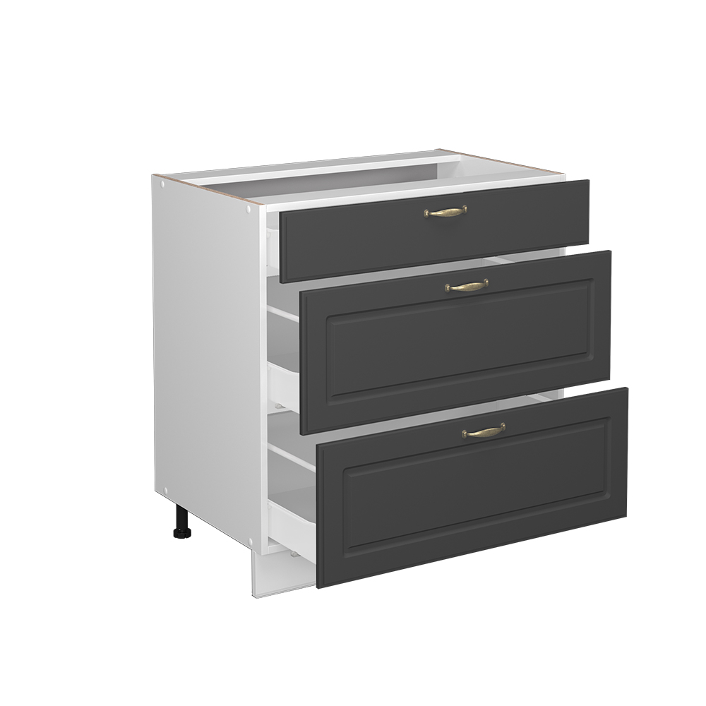 Küchenunterschrank Vicco Fame-Line 80 cm mit 3 Schubladen, ohne Arbeitsplatte - Bild 30 von 91