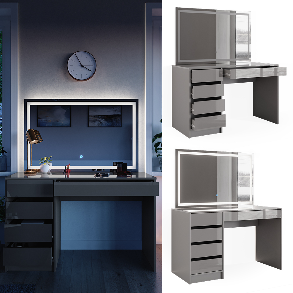 Schminktisch Vicco Sherry 120 cm mit LED-Spiegel - Bild 38 von 89