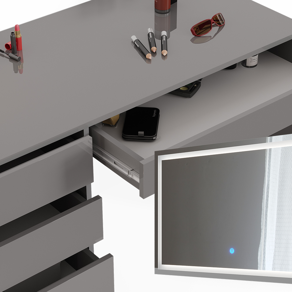 Schminktisch Vicco Sherry 120 cm mit LED-Spiegel - Bild 42 von 89
