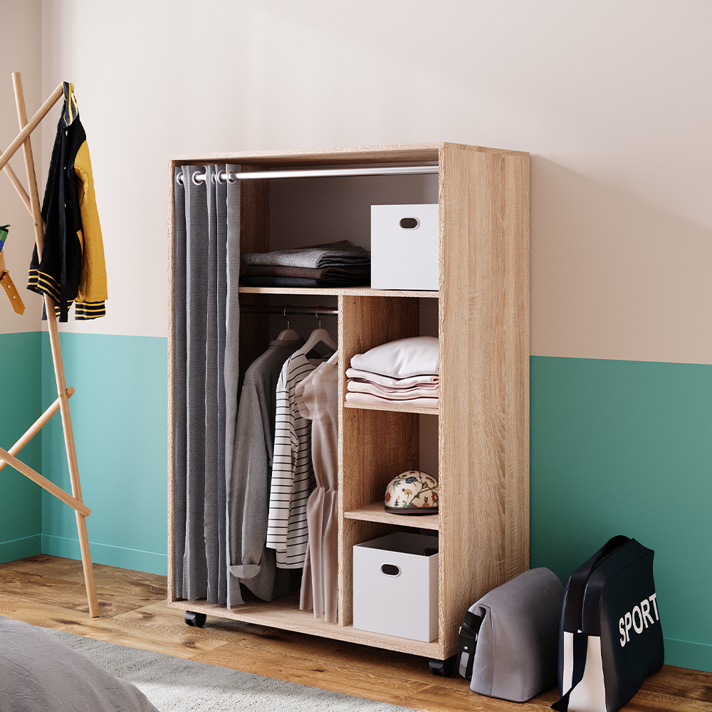 Kleiderschrank Vicco Doros 100 x 146.6 cm mit Rollen