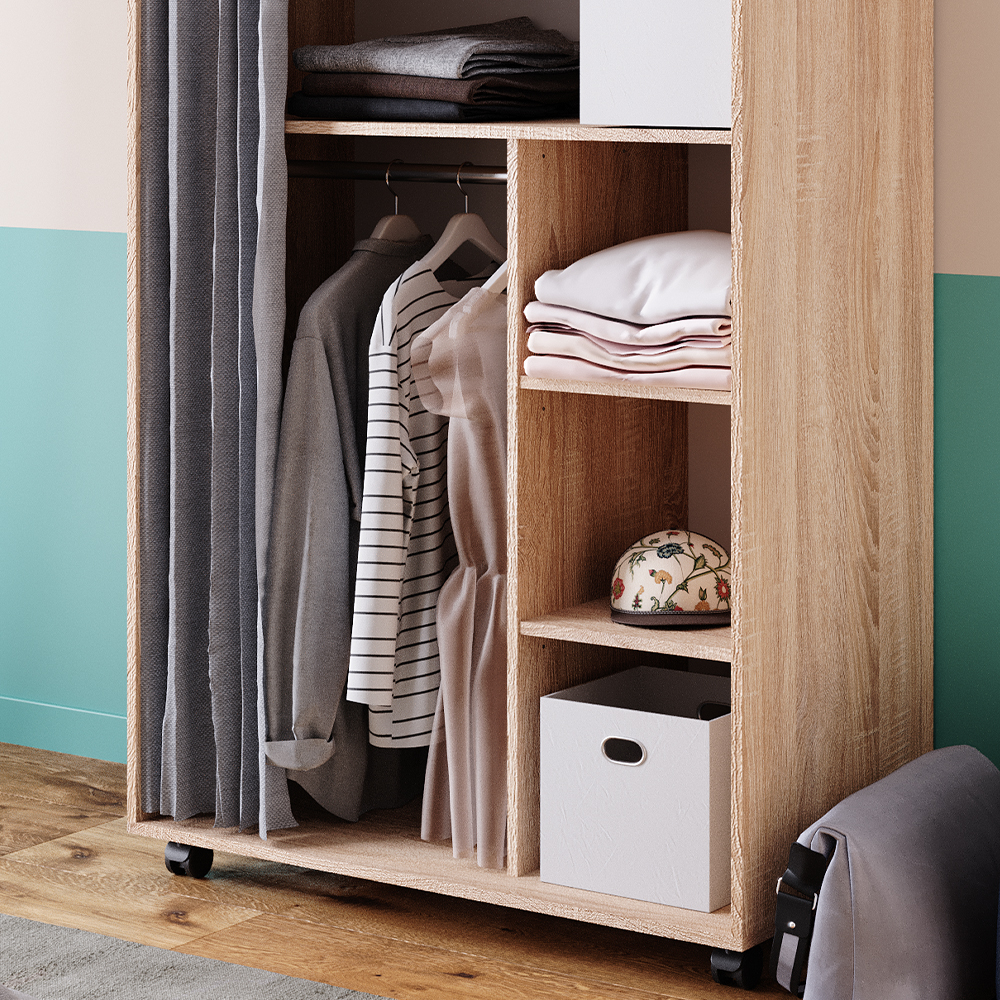 Kleiderschrank Vicco Doros 100 x 146.6 cm mit Rollen