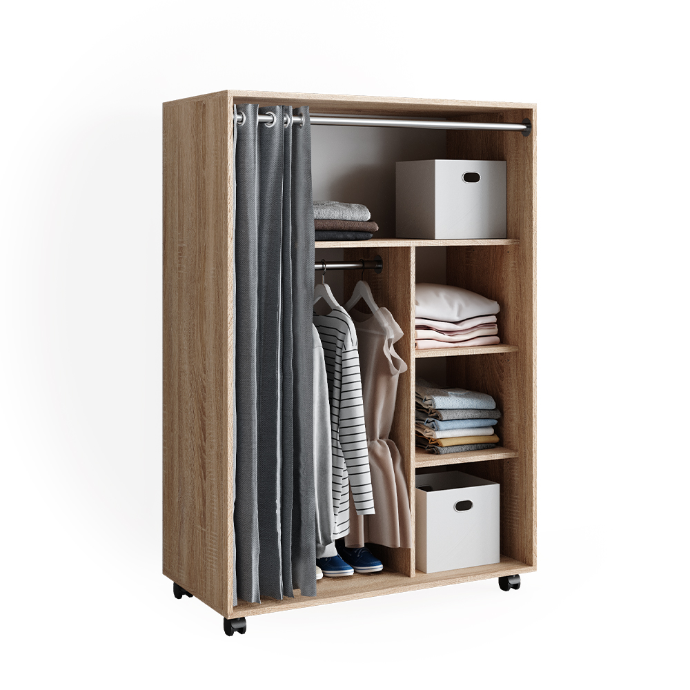 Kleiderschrank Vicco Doros 100 x 146.6 cm mit Rollen