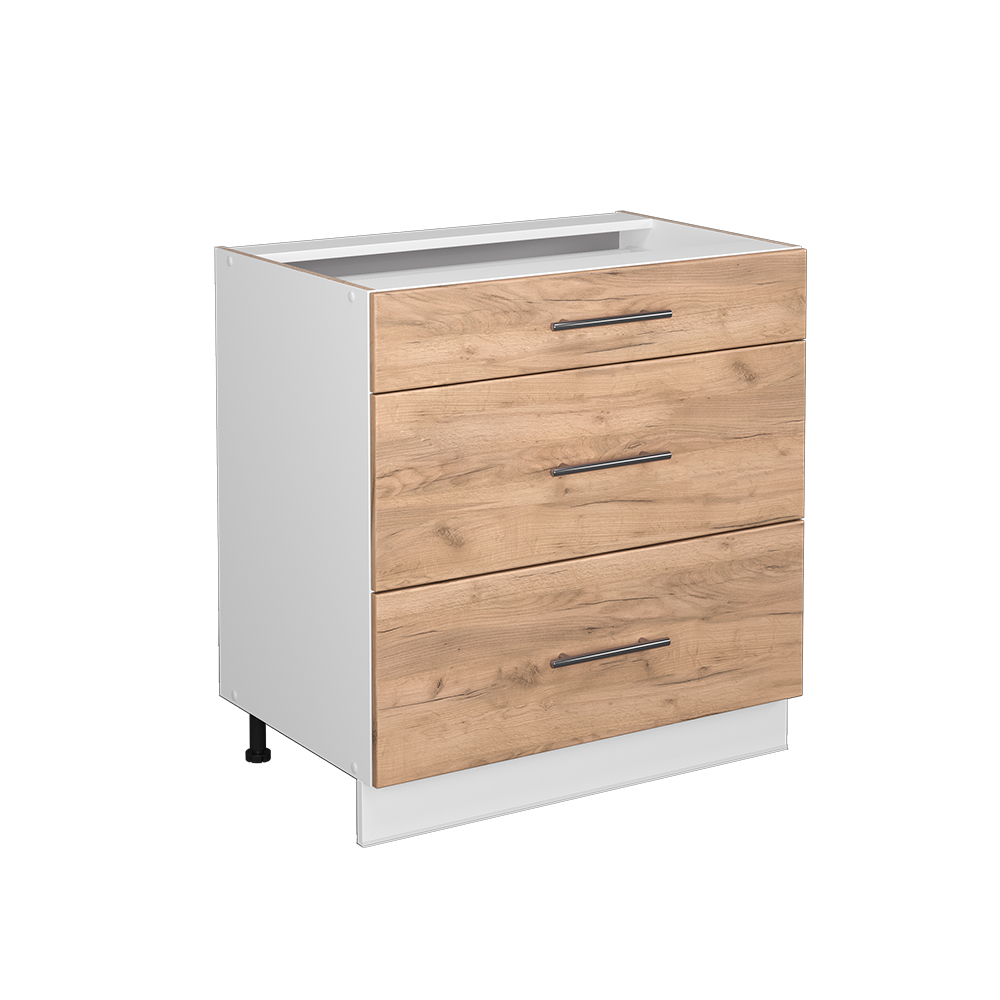 Küchenunterschrank Vicco Fame-Line 80 cm mit 3 Schubladen, ohne Arbeitsplatte - Bild 45 von 91