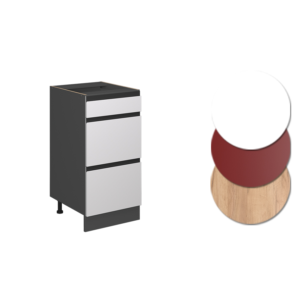 Küchenunterschrank Vicco R-Line 40 cm J-Shape, Schubladen, ohne Arbeitsplatte - Bild 18 von 18