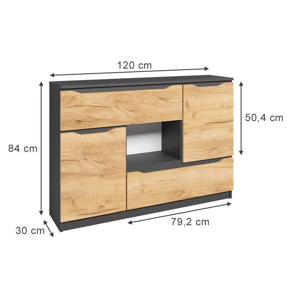 Kommode Vicco Ruben 120 x 84 cm mit Schubladen - Bild 22 von 27