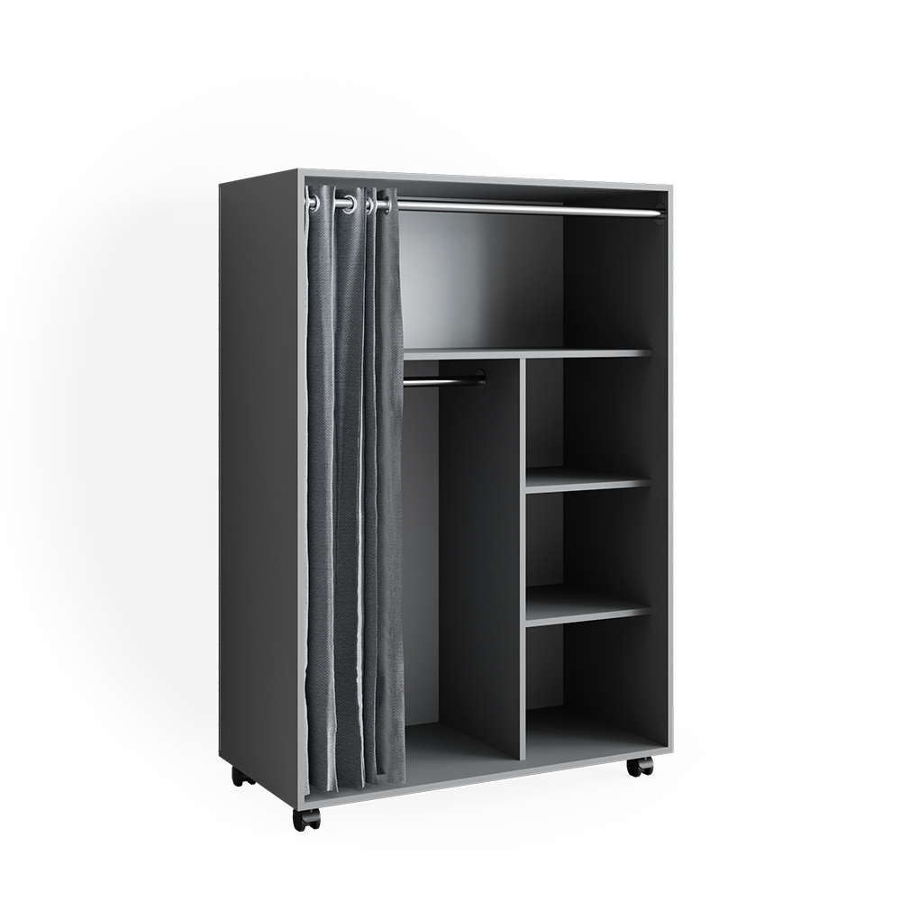 Kleiderschrank Vicco Doros 100 x 146.6 cm offen, mit Rollen