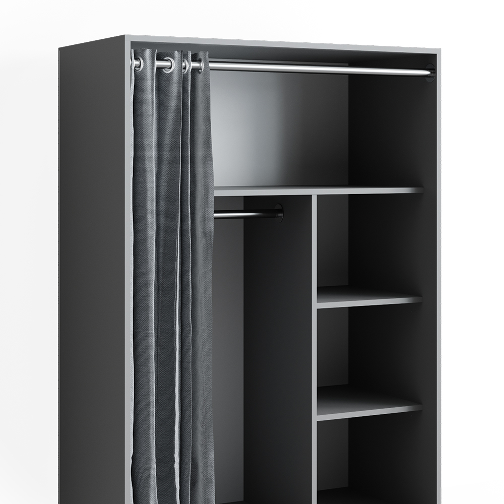 Kleiderschrank Vicco Doros 100 x 146.6 cm offen, mit Rollen