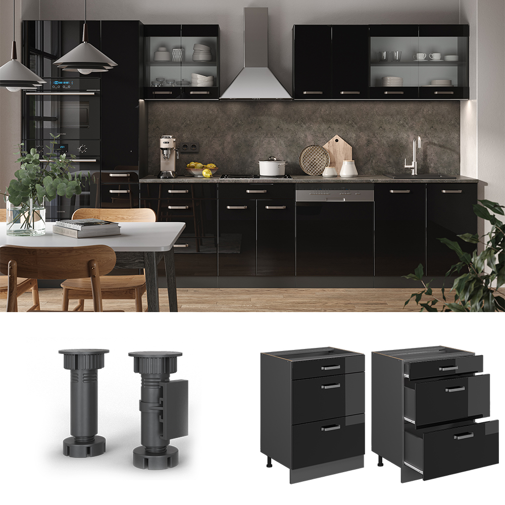 Küchenunterschrank Vicco R-Line 60 cm mit Schubladen, ohne Arbeitsplatte - Bild 39 von 68