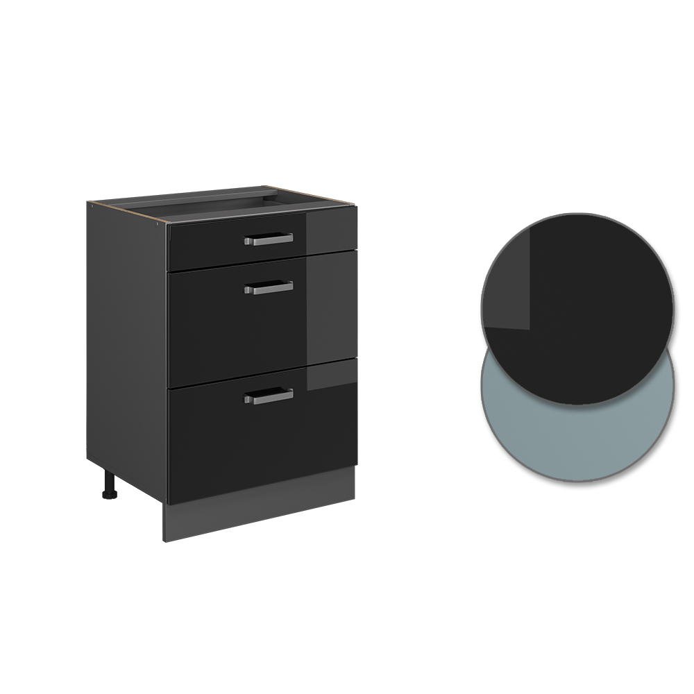 Küchenunterschrank Vicco R-Line 60 cm mit Schubladen, ohne Arbeitsplatte - Bild 42 von 68