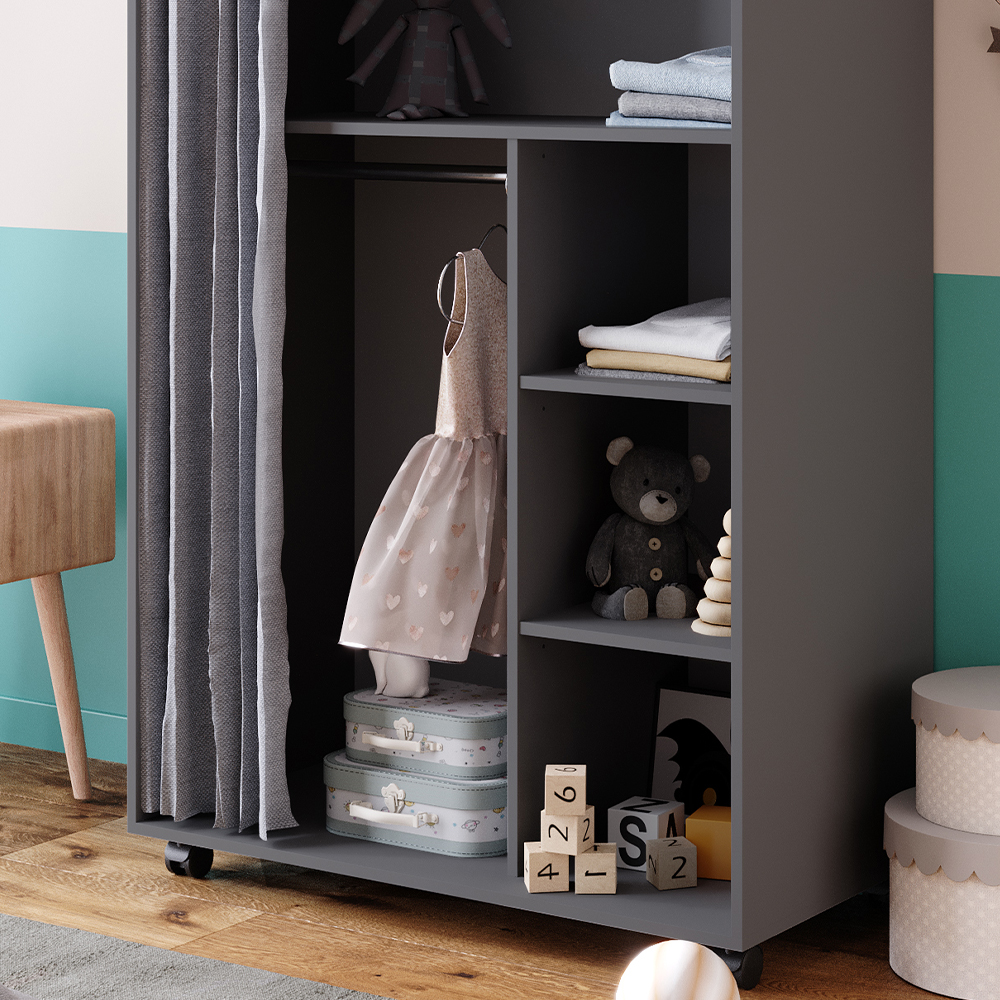 Kleiderschrank Vicco Doros 100 x 146.6 cm offen, mit Rollen