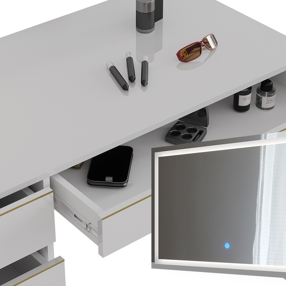 Schminktisch Vicco Sherry 120 cm mit LED-Spiegel - Bild 60 von 89