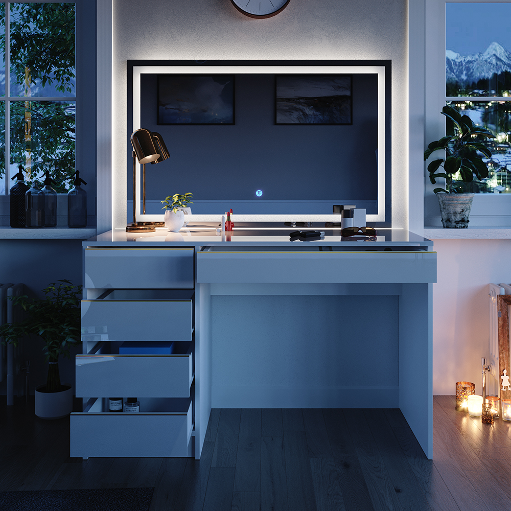 Schminktisch Vicco Sherry 120 cm mit LED-Spiegel - Bild 59 von 89