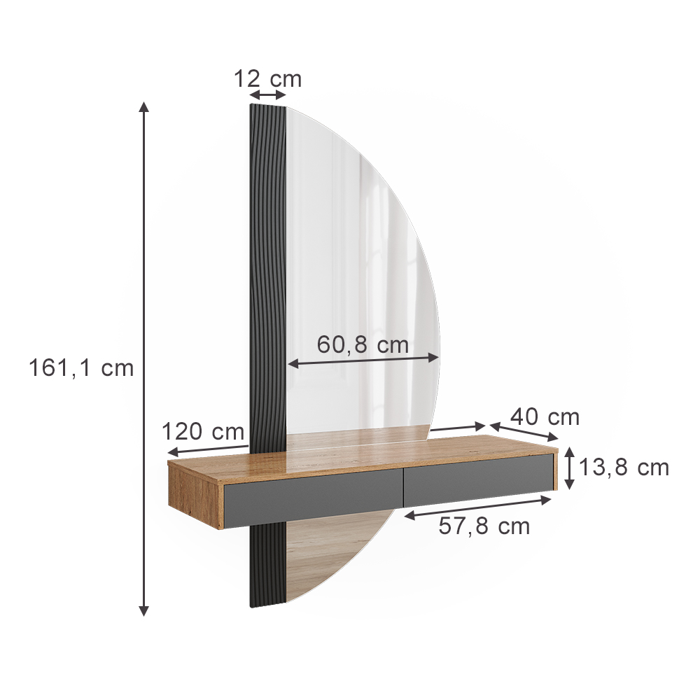Schminktisch Vicco Melisa 120 cm mit LED Beleuchtung - Bild 15 von 29