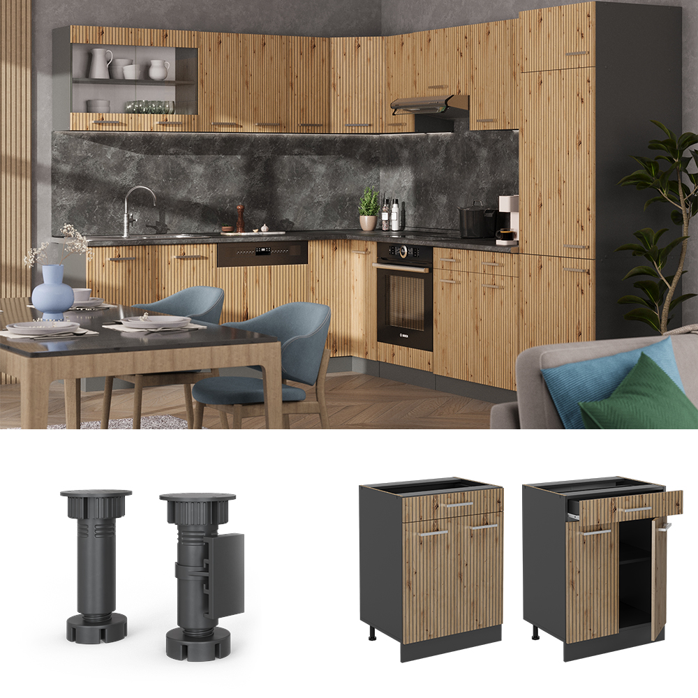 Küchenunterschrank Vicco R-Line 60 cm mit Schublade, ohne Arbeitsplatte - Bild 49 von 68