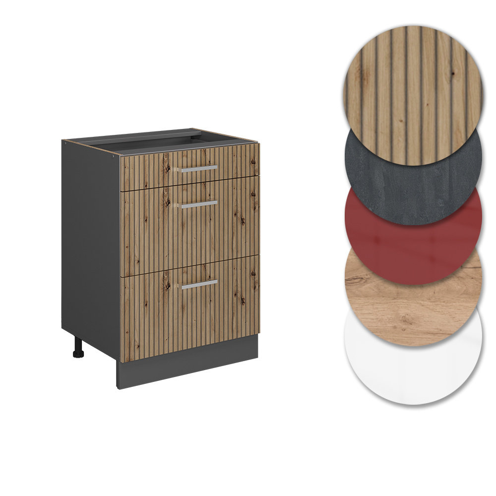 Küchenunterschrank Vicco R-Line 60 cm mit Schubladen, ohne Arbeitsplatte - Bild 52 von 68