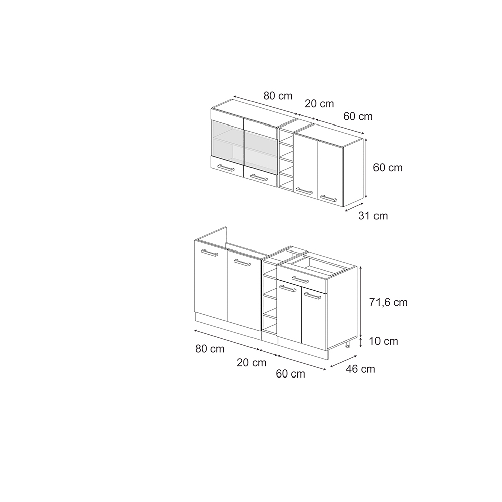 Singleküche Vicco R-Line 160 cm ohne Arbeitsplatte - Bild 95 von 116