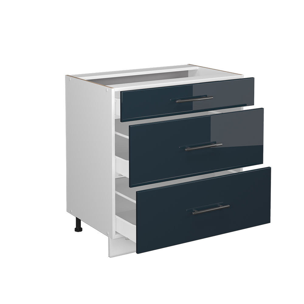 Küchenunterschrank Vicco Fame-Line 80 cm mit 3 Schubladen, ohne Arbeitsplatte - Bild 66 von 91