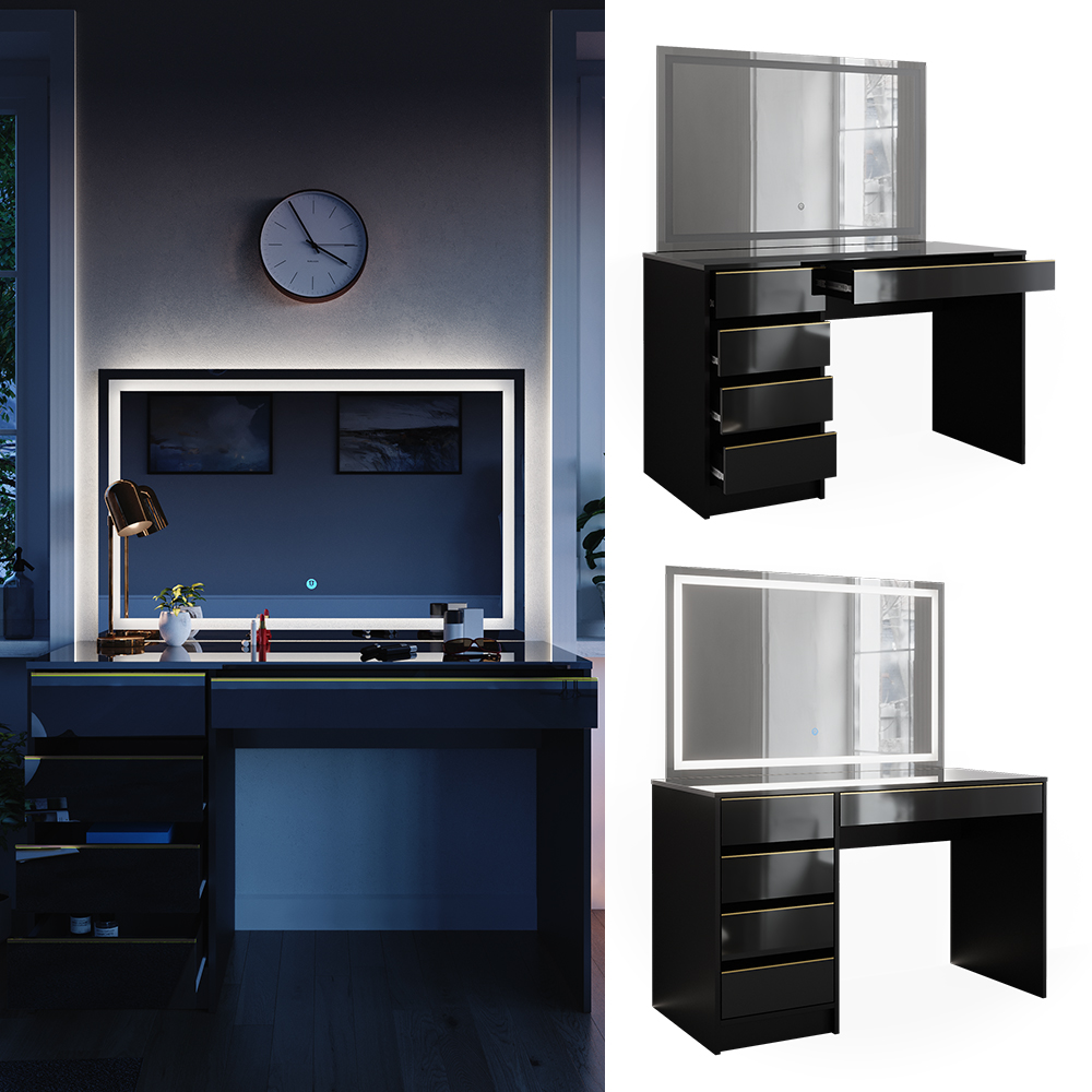 Schminktisch Vicco Sherry 120 cm mit LED-Spiegel - Bild 65 von 89