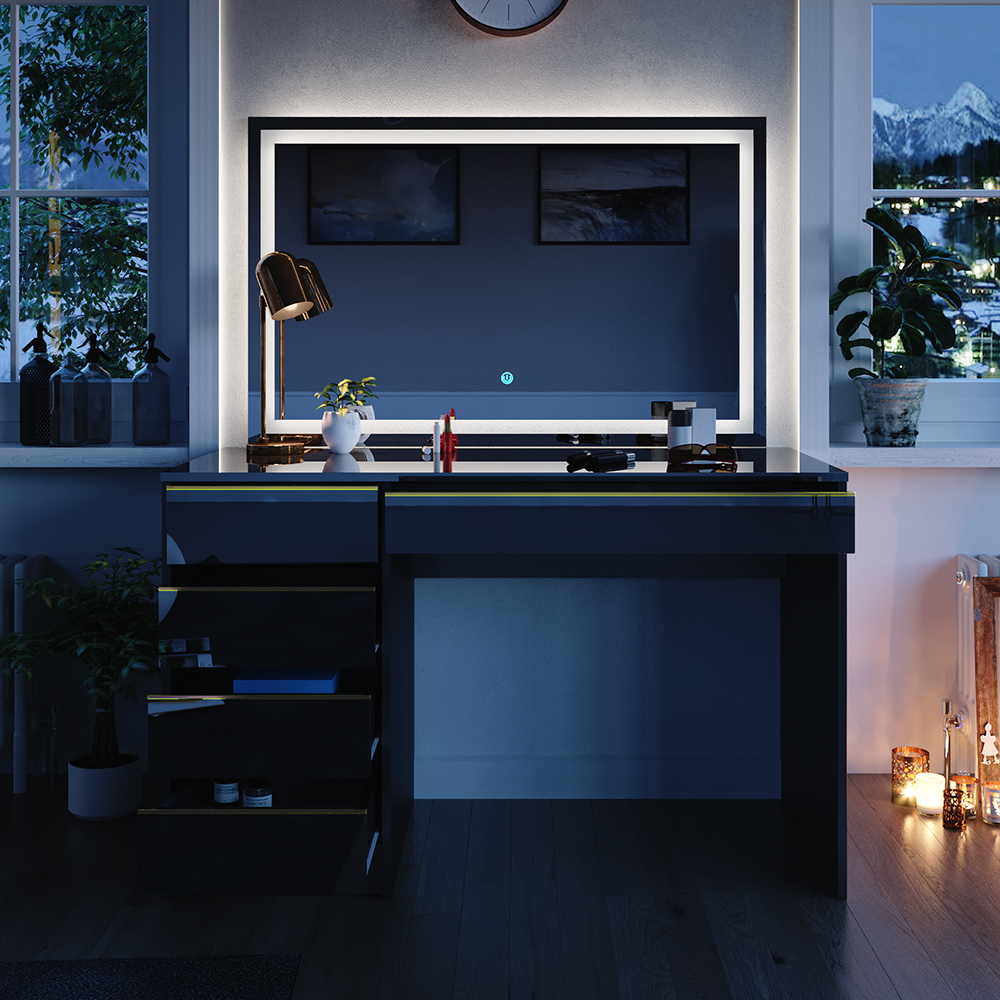 Schminktisch Vicco Sherry 120 cm mit LED-Spiegel - Bild 68 von 89
