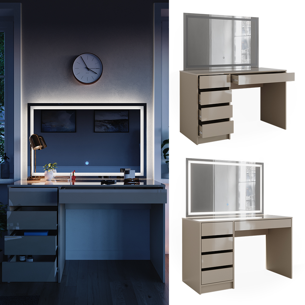 Schminktisch Vicco Sherry 120 cm mit LED-Spiegel - Bild 47 von 89